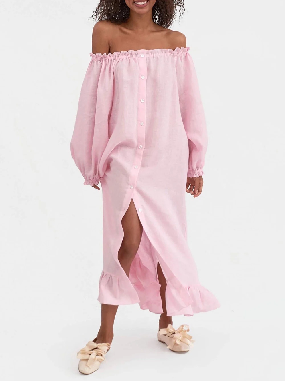 Sleeper JUDAS TREE LOUNGEWEAR DRESS - PINK